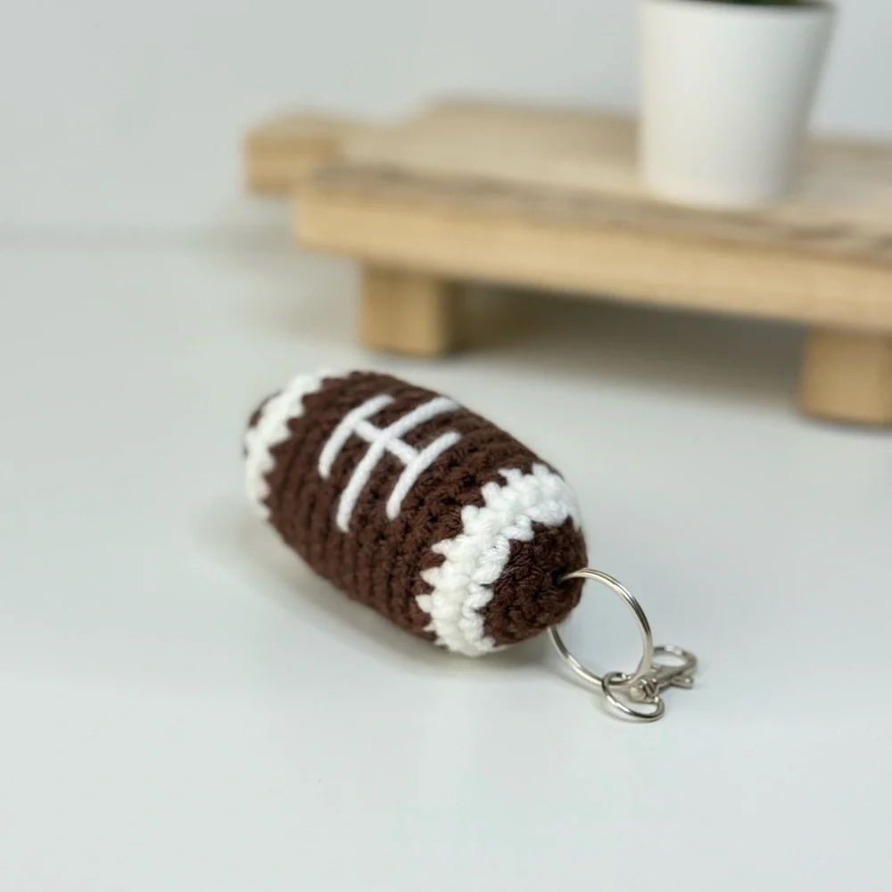 Handcrafted Coach gift American Football Keychain Crochet